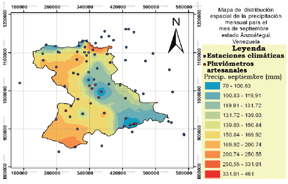 Selecci&oacute;n por localizaci&oacute;n en el sistema de informaci&oacute;n de la red de pluvi&oacute;metros alternativos.