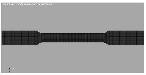Configuraci&oacute;n de la prueba a tensi&oacute;n en la simulaci&oacute;n en software LS-DYNA&reg;.
