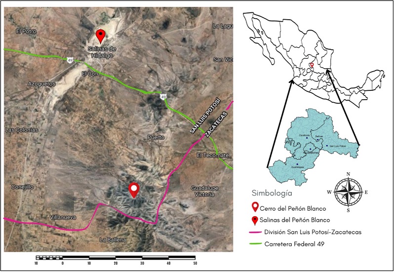 Ubicaci�n geogr�fica del �rea de estudio.
