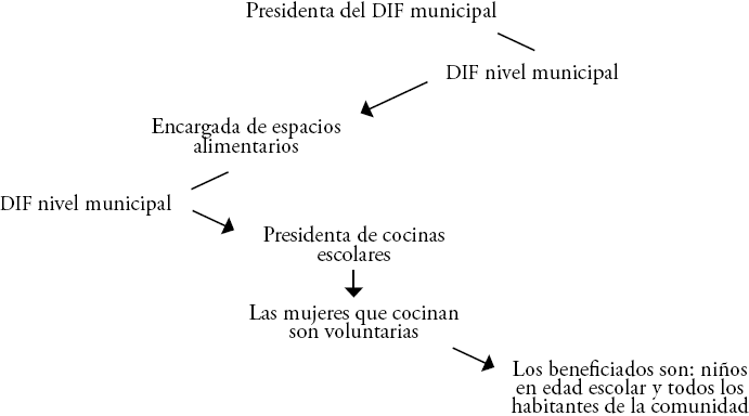 Organización a nivel municipal y comunidad, del programa Cocinas Escolares