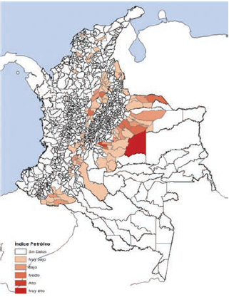 Índice de conflicto, petróleo