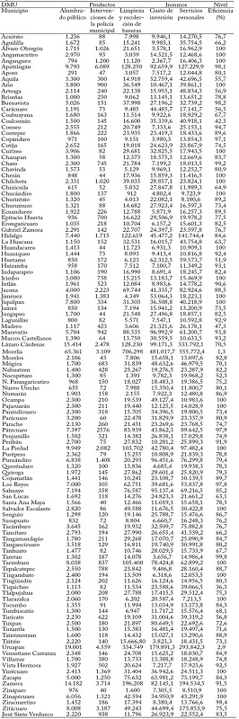 Modelo DEA para estimar la eficiencia en la provisi&oacute;n de servicios municipales
