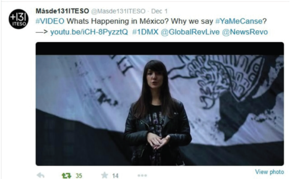 Tuit de resistencia por Ayotzinapa para el entorno global