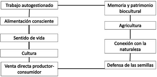 Discursos identificados en los nodos alimentarios