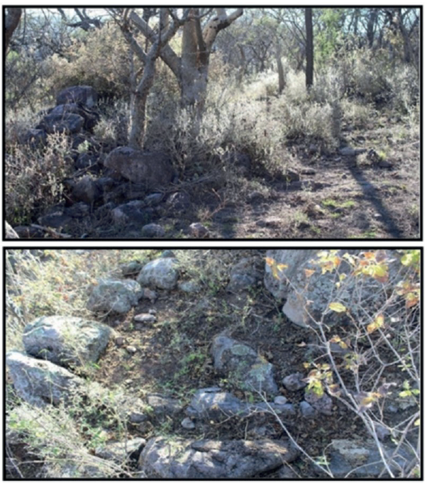 Evidencia de terraza y canal asociados en el Cerro de San Miguel