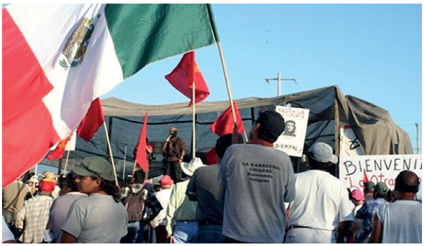 Pescadores en San Blas en una reuni�n con representantes del Ej�rcito Zapatista de Liberaci�n Nacional
