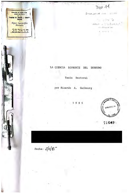 Carátula de la tesis doctoral.