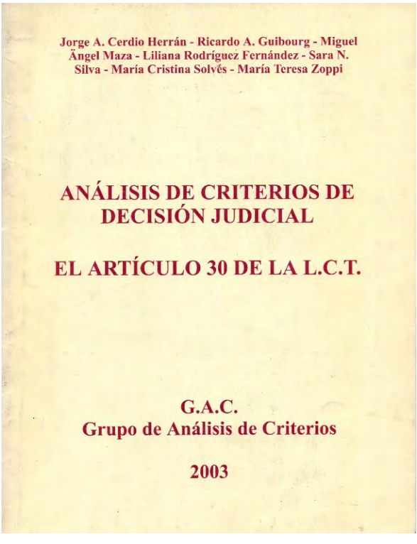 Carátula de Análisis de criterios de decisión judicial.