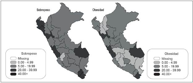 Prevalencia de sobrepeso y obesidad en escolares peruanos, 2013-2014