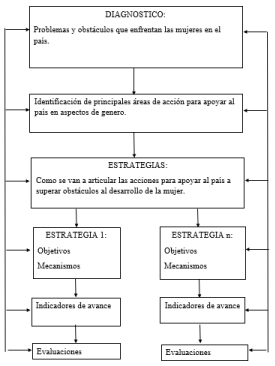 Esquema de estrategia de género de país.