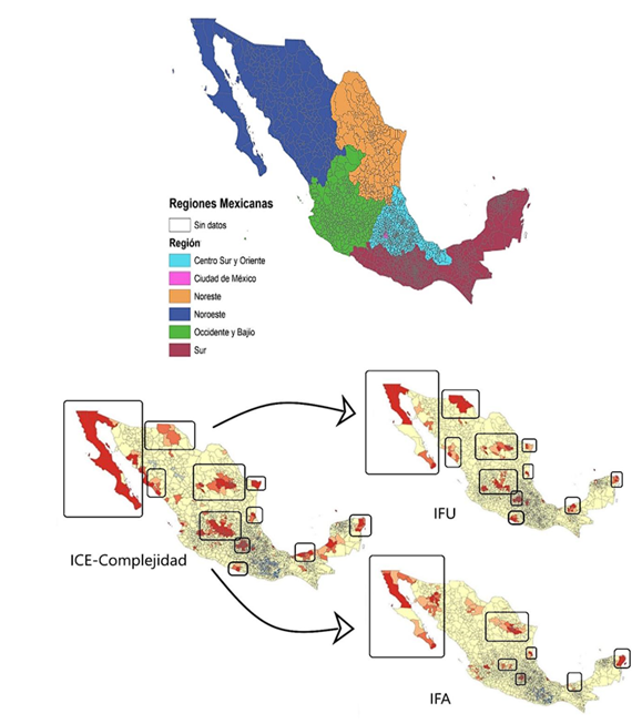 Regiones mexicanas y Autocorrelacin Espacial (Gi*)
