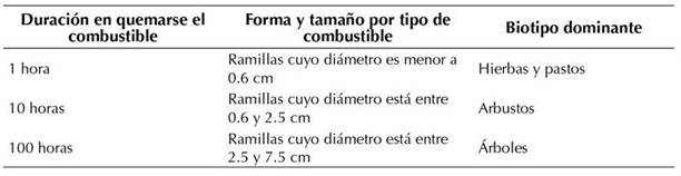 Clasificación de combustibles según su duración