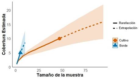 An�lisis de completitud de la muestra al interior y em los bordes de las plantaciones de E. urograndis
