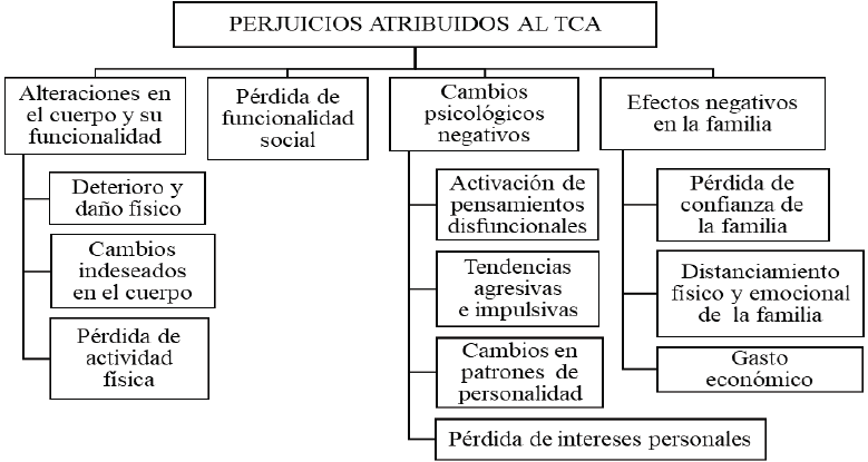 Perjuicios atribuidos al trastorno de conducta alimentaria
(TCA).