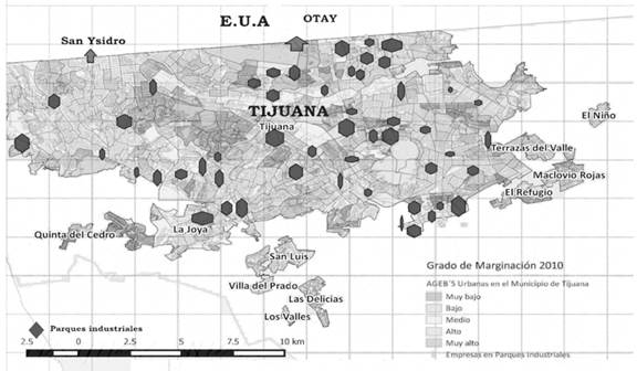 Grado de marginaci&oacute;n en la zona de estudio