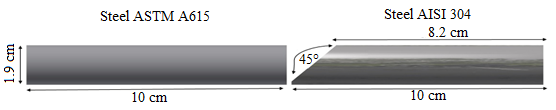 Diagram of a welded joint with a
single bevel at 45°.