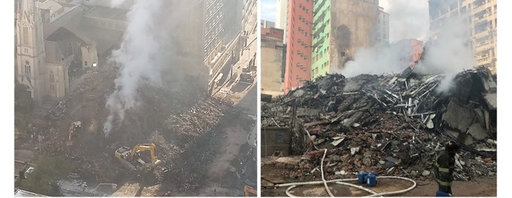 Wilton Paes de Almeida after its collapse