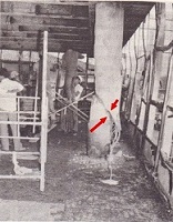 Column break located on the podium of the Grande Avenida building due to slab expansion stresses