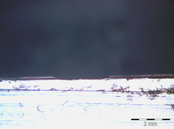 Underpaint corrosion measurement performed on specimen 1B