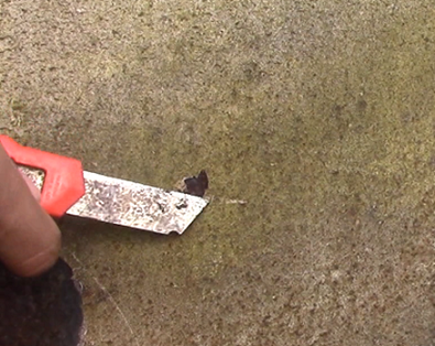 Mechanical damage to the field paint