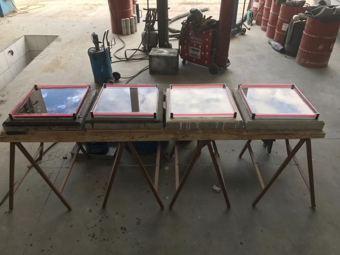 Waterproofing test performed in the laboratory.