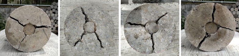 Cylinders typical failure mode, Barcelona Test.