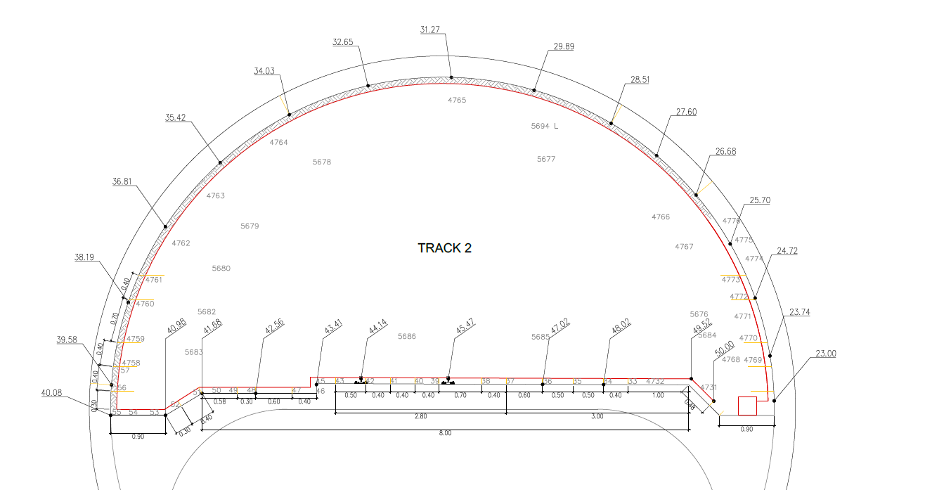 Tunnel section and FOD processing.