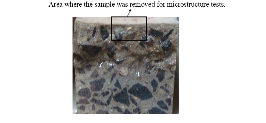Place where the sample was taken for microstructure tests.