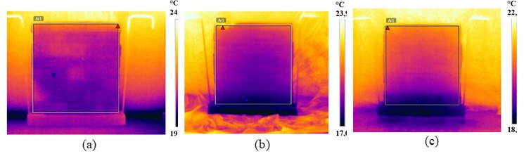 Sample PB1: a) dry wall; b) humid wall; and c) wall at 28 days