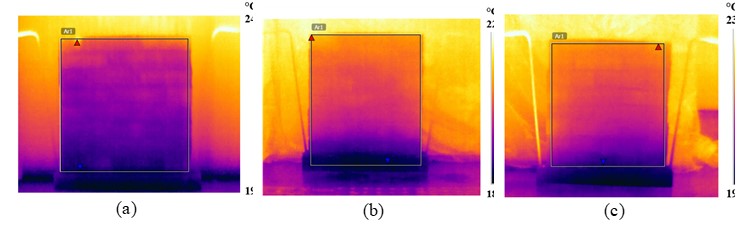 Sample PA1: a) dry wall; b) humid wall; and c) wall at 28 days