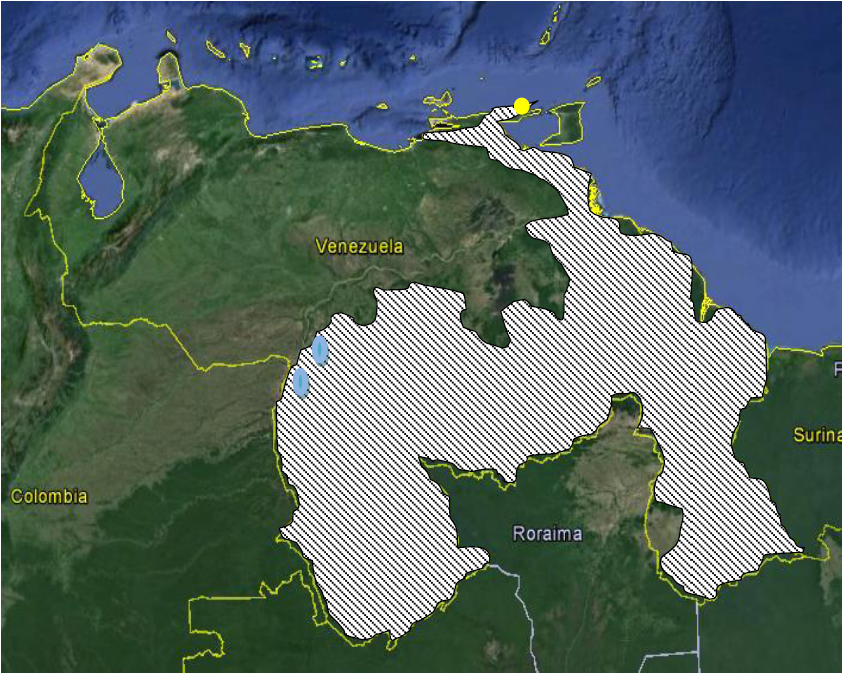 Localidades en Venezuela para las que se
ha reportado  Siphlophis cervinus