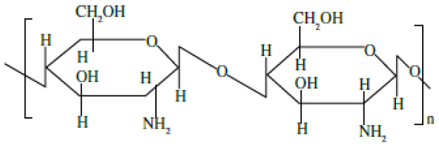 Estrutura qu&iacute;mica da quitosana96.