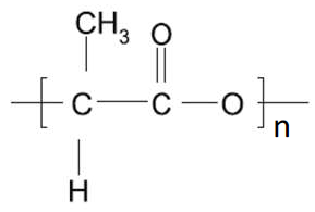 Estrutura qu&iacute;mica do poli(&aacute;cido l&aacute;ctico).