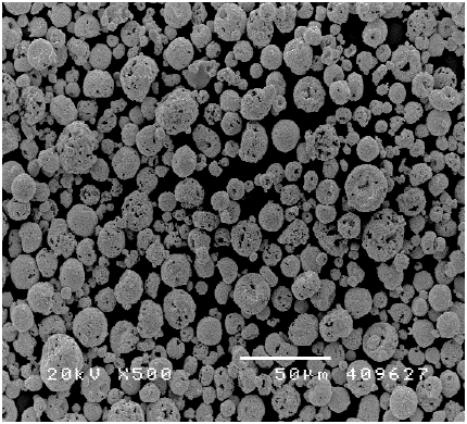 WC-Co powder prepared by agglomeration and sintering.