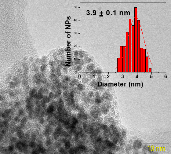 TEM and histogram
with the size distribution of CdSiNPs.