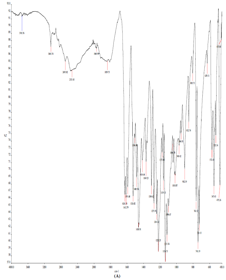 IR spectra of L1 (A) and NiL1NH3 (B). (A)