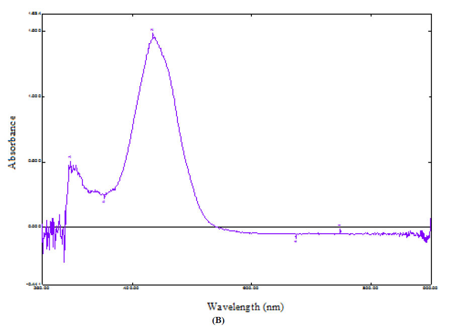 UV-Visible spectra of L2 (A), NiL2NH3 (B). (B)