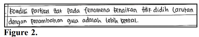 A DITM student’s explanation regarding the boiling point of sugar solution.