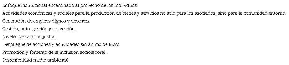 Algunos valores de las empresas de econom&iacute;a solidaria (EES)