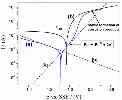 Effect of aeration on Tafelian behavior of the carbon steel corrosion in  acid sulfate medium