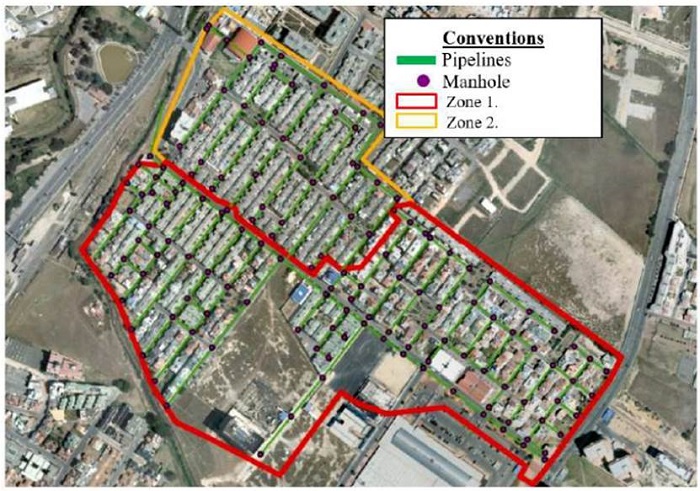 Santa Ines district zones 1 and 2. (Veolia waters of Tunja 2018)