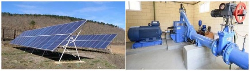 Photovoltaic turbine zone and Pelton turbine with 40 kW generator.