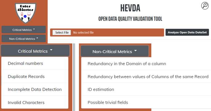 HEVDA Tool Home Screen