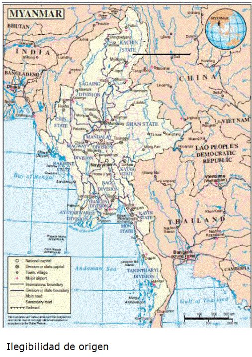 Divisi&oacute;n pol&iacute;tica de Myanmar