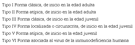 Clasificaci&oacute;n de la pitiriasis rubrapilaris (Griffiths)