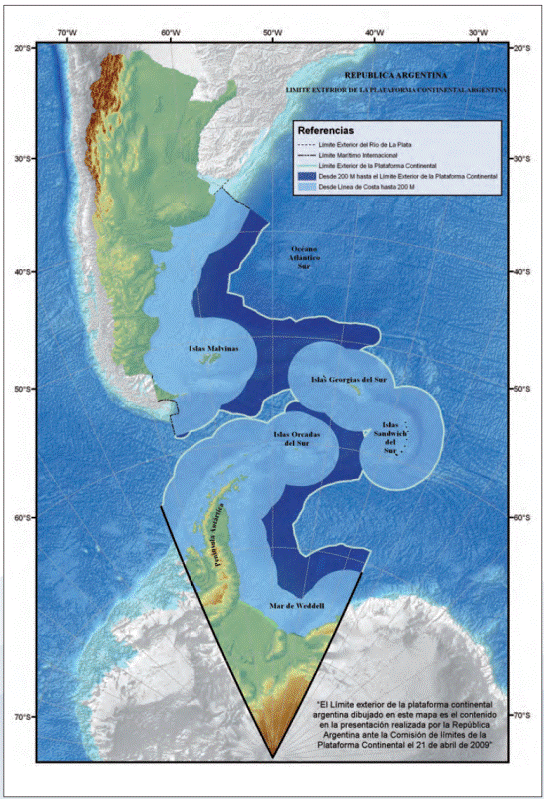 L�mite exterior de la plataforma continental Argentina (2009)