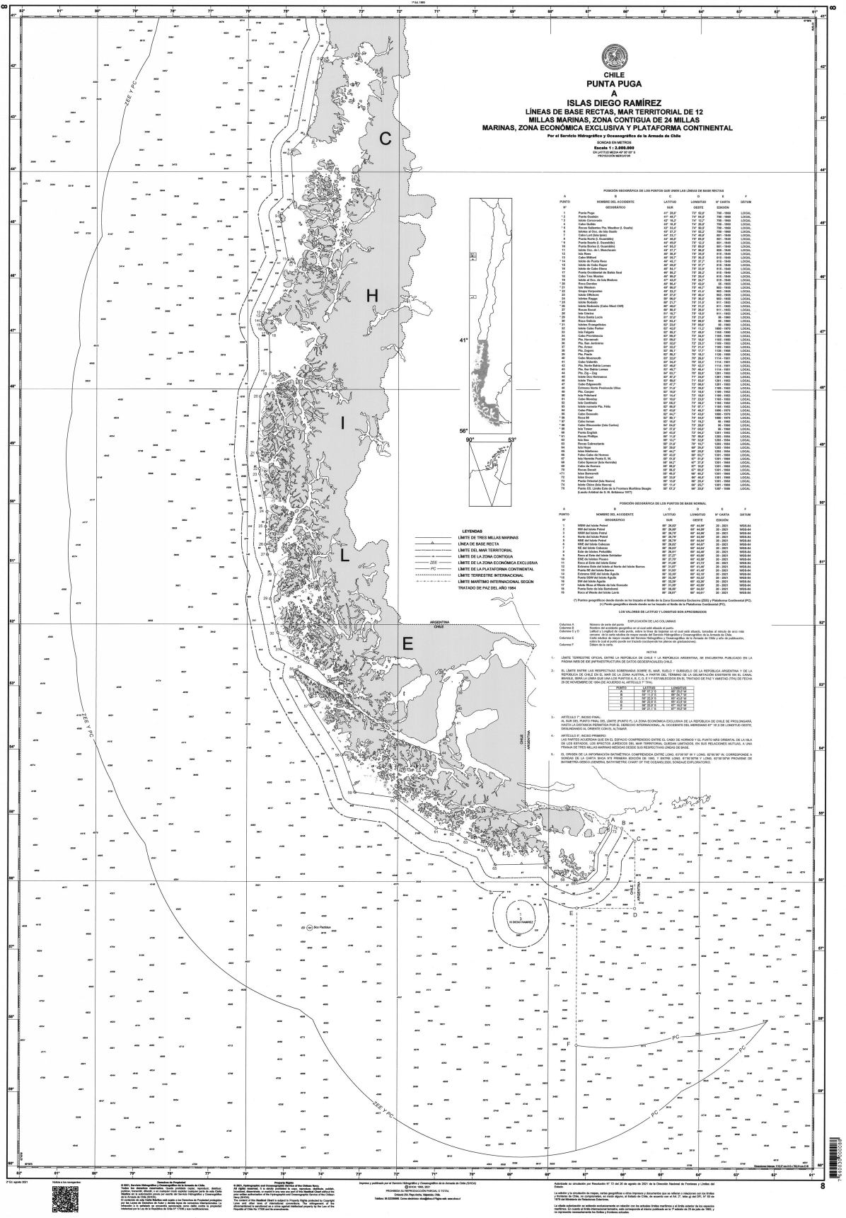 Mapa de Chile sobre las islas Diego Ram�rez (2021)