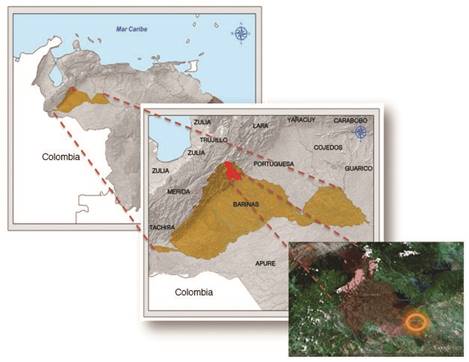 Ubicación regional de la Estación Experimental. El Irel, Barrancas, Estado Barinas, Venezuela.