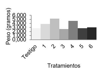 Peso seco de granos.