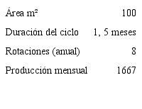 Especificaciones t&eacute;cnicas de la producci&oacute;n de culantro org&aacute;nico en colones.